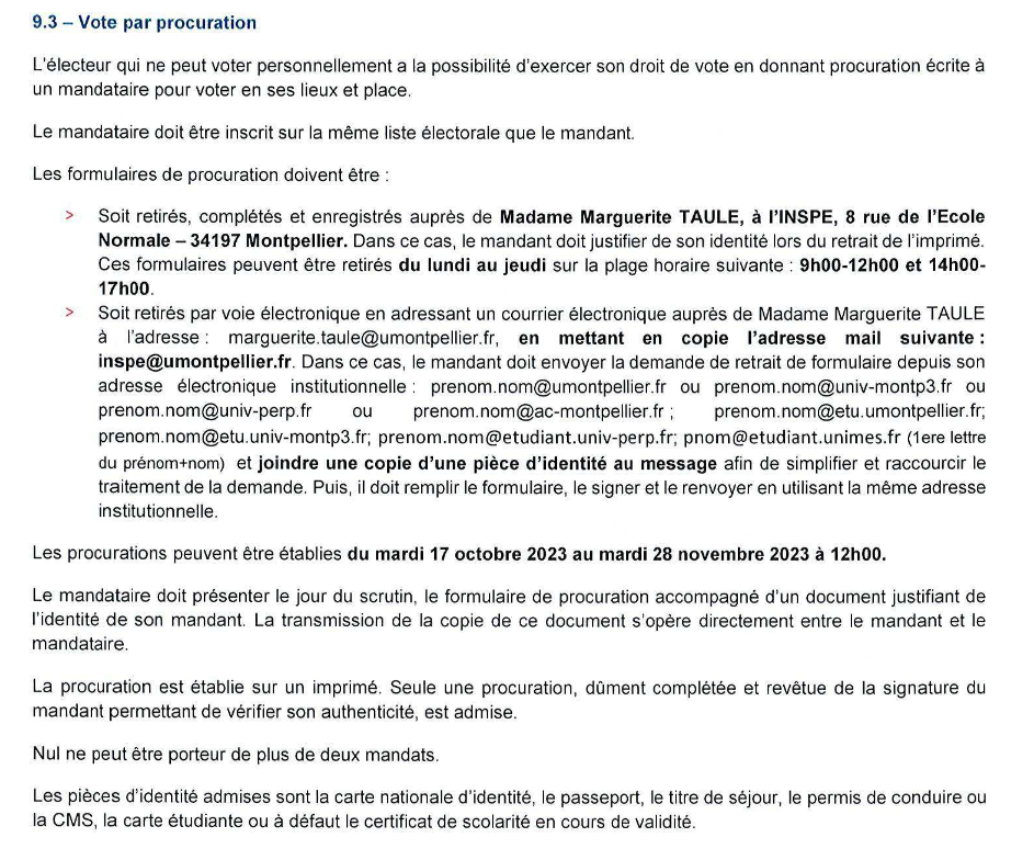 procedure procuration