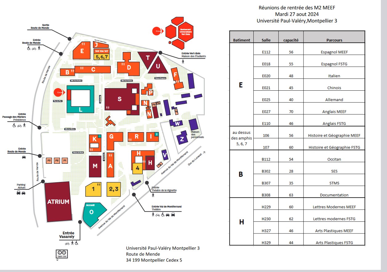 plan du campus 2024