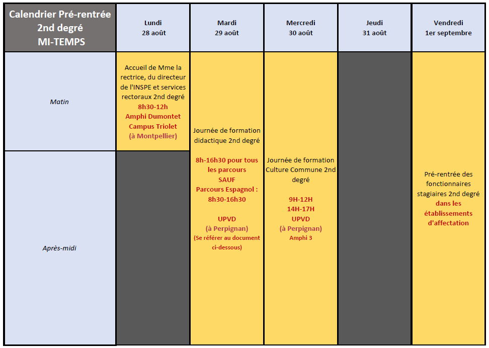 Planning PERPIGNAN MT 2ND DEGRE 2023 2024